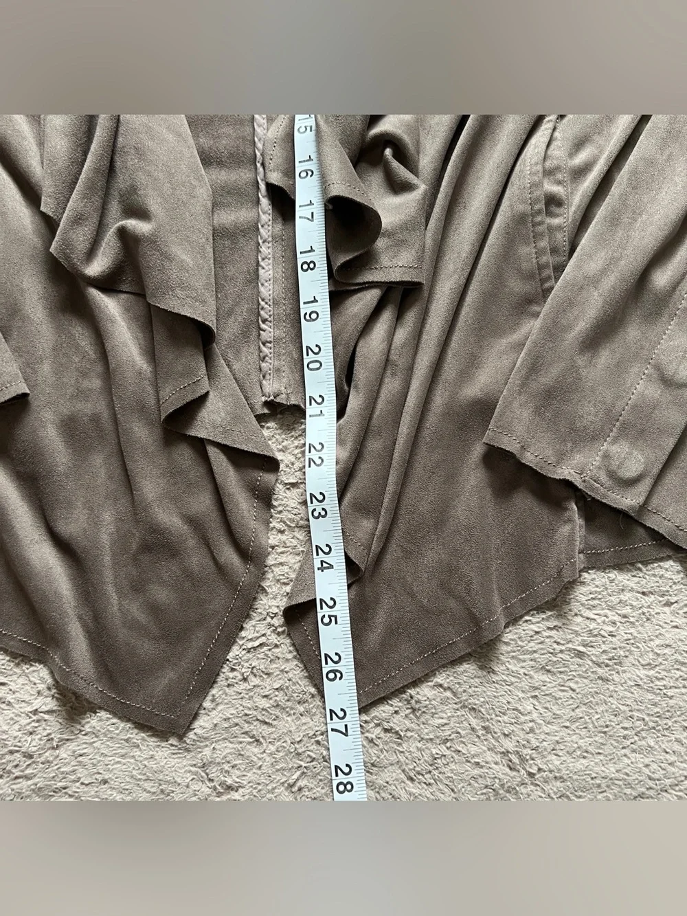 Kut from the Koth‎ Faux Suede Draped Open Front Cardigan Preppy Western Sz 2X